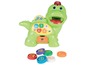 Vtech speelgoed dinosaurus met knoppen en vormpjes.