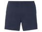Donkerblauwe korte broek met elastische tailleband.