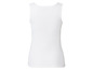 Witte tanktop zonder mouwen.