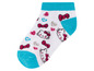 Witte sokken met Hello Kitty-print en turquoise details.