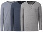Drie grijze, blauwe en donkerblauwe longsleeve shirts van Livergy.