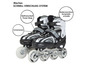 Zwarte inline skates met Apollo wielen, met klittenbandsluiting, gesp en veters.