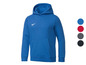Een blauwe Nike hoodie met capuchon.