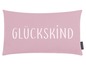 Roze kussen met de tekst 'Glückkind'