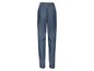 Blauwe denim broek met elastische tailleband.