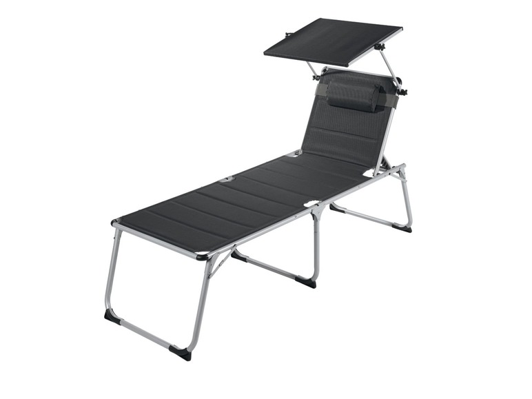 Ga naar volledige schermweergave: florabest Aluminium ligstoel met zonnedak grijs XXL - afbeelding 1