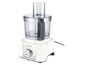 Witte Kenwood foodprocessor met een glazen kom.