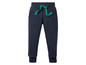 Donkerblauwe joggingbroek met groene koord
