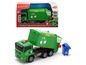 Groene Dickie Toys vuilniswagen met recycling-emmer.