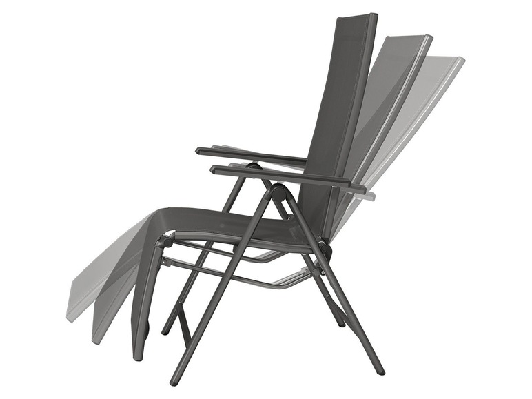 Ga naar volledige schermweergave: florabest Aluminium relaxstoel zwart - afbeelding 2