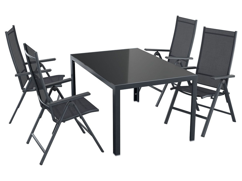Ga naar volledige schermweergave: florabest 2 aluminium standenstoelen zwart - afbeelding 3