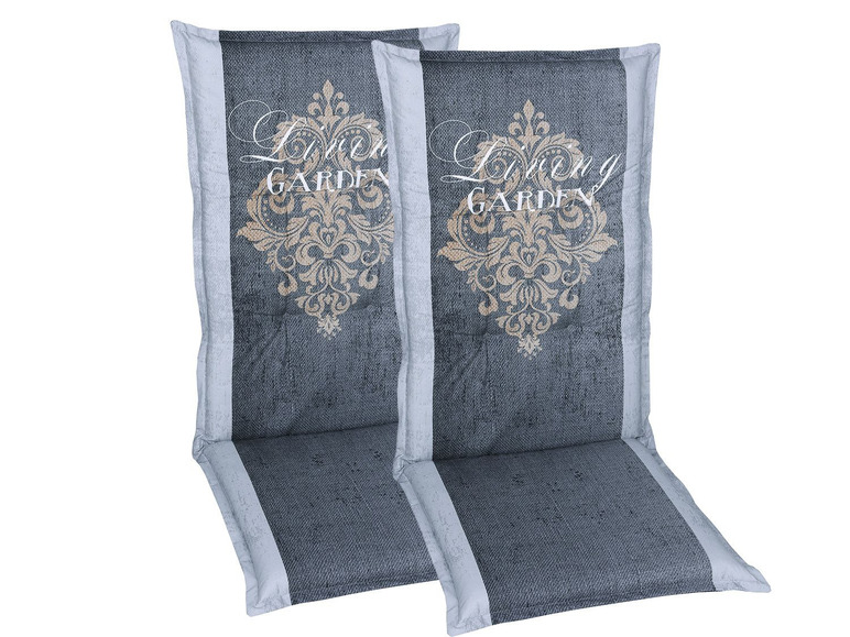 GO-DE Textil Tuinstoelkussens (kussen voor tuinmeubelen, Grijs, Stoelkussens voor stoelen met een la