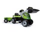 Groene tractor met aanhanger en laadschop Farmer XL.