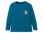 Een turquoise longsleeve met een print van een ijsbeer.