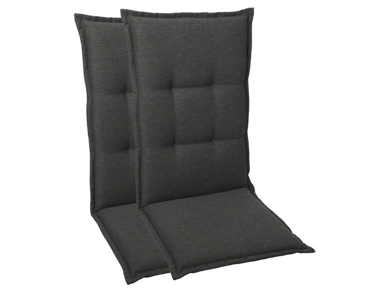 GO-DE Textil Tuinstoelkussens (Antraciet, Stoelkussens voor stoelen met een normale rugleuning)