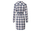 Een geblokt shirtjurk met lange mouwen.