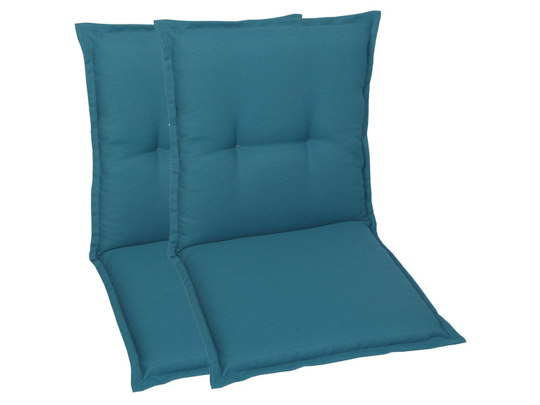 GO-DE Textil Tuinstoelkussens (Petrol, Stoelkussens voor stoelen met een lage rugleuning)
