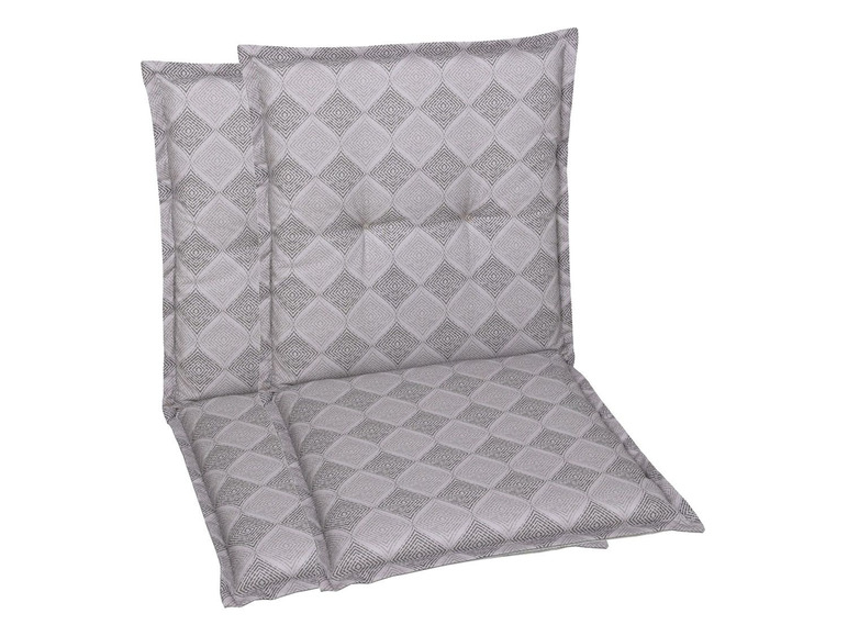 GO-DE Textil Tuinstoelkussens (Grijs, Stoelkussens voor stoelen met een lage rugleuning)