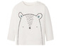 Wit T-shirt met lange mouwen voor baby's met een beerprint.