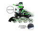 Groene inline skates met '1 Klick System' en verstelbare maat.