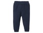 Donkerblauwe gebreide broek voor baby's.