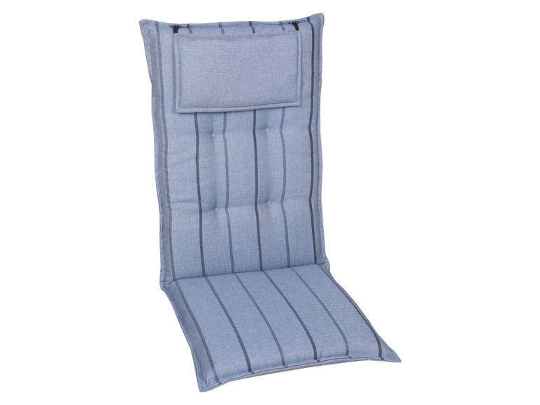 GO-DE Textil Tuinstoelkussens (Blauw, Stoelkussens voor stoelen met een lange rugleuning)