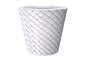 Witte, geweven plantenpot.
