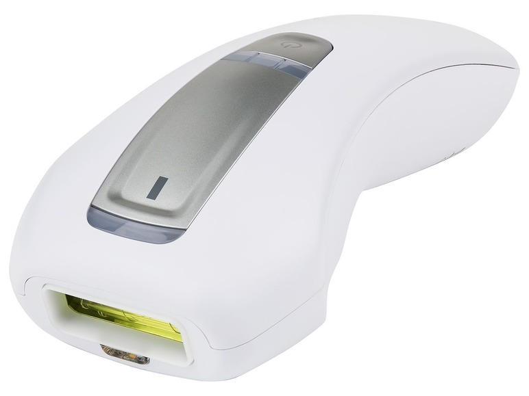 Een wit apparaat voor ontharing met een ingebouwde lamp.