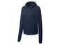 Een donkerblauwe hoodie met lange mouwen.