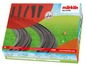 Märklin My World plastic track extension set met bochten en rechte rails.