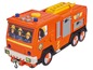 Een speelgoed brandweerwagen van Fireman Sam met sirenes en een ladder.