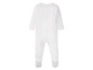 Witte baby romper met lange mouwen.