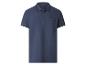 Donkerblauw herenpoloshirt met zwarte kraag en manchetten