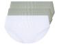 Drie slips: één wit en twee lichtgroen.