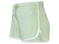 Lichtgroene sport shorts met witte details en een paardenlogo.