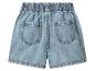 Blauwe denim shorts met elastische tailleband en achterzakken.