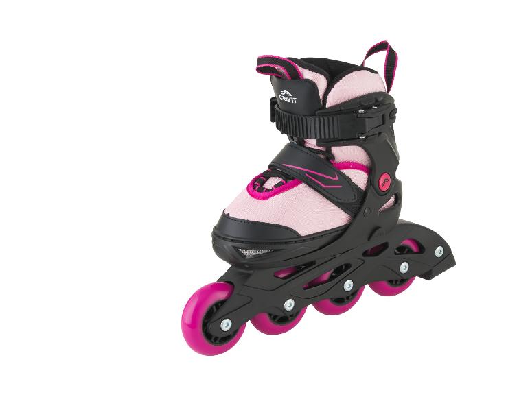 Roze en zwarte Crivit-rolschaatsen
