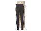 Twee paar kinderleggings: één donkergrijs en één beige met hartjespatroon.