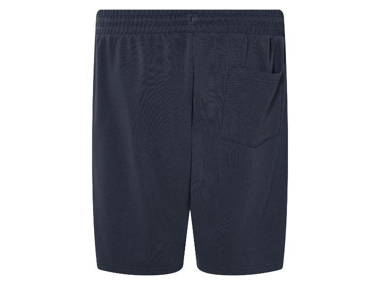 Donkerblauwe jogging shorts.