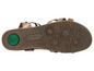 De onderkant van een bruine sandalen met Footflexx merk.