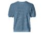 Dames top met korte mouwen en opengewerkt breipatroon in blauw
