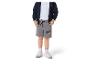 Kinderset: marineblauwe hoodie met rits en grijze korte broek met '95'-print en auto