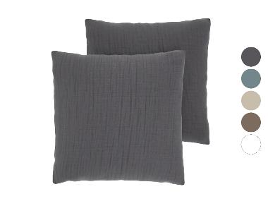 LIVARNO® Set van 2 mousseline kussenslopen 50 x 60 cm