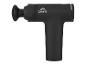 Zwart massagepistool met verwisselbare kop en wit accent