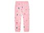 Roze joggingbroek met kerstprint van rendieren en kerstboom.