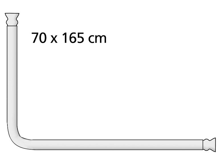 L-vormige gordijnroede van 70 x 165 cm