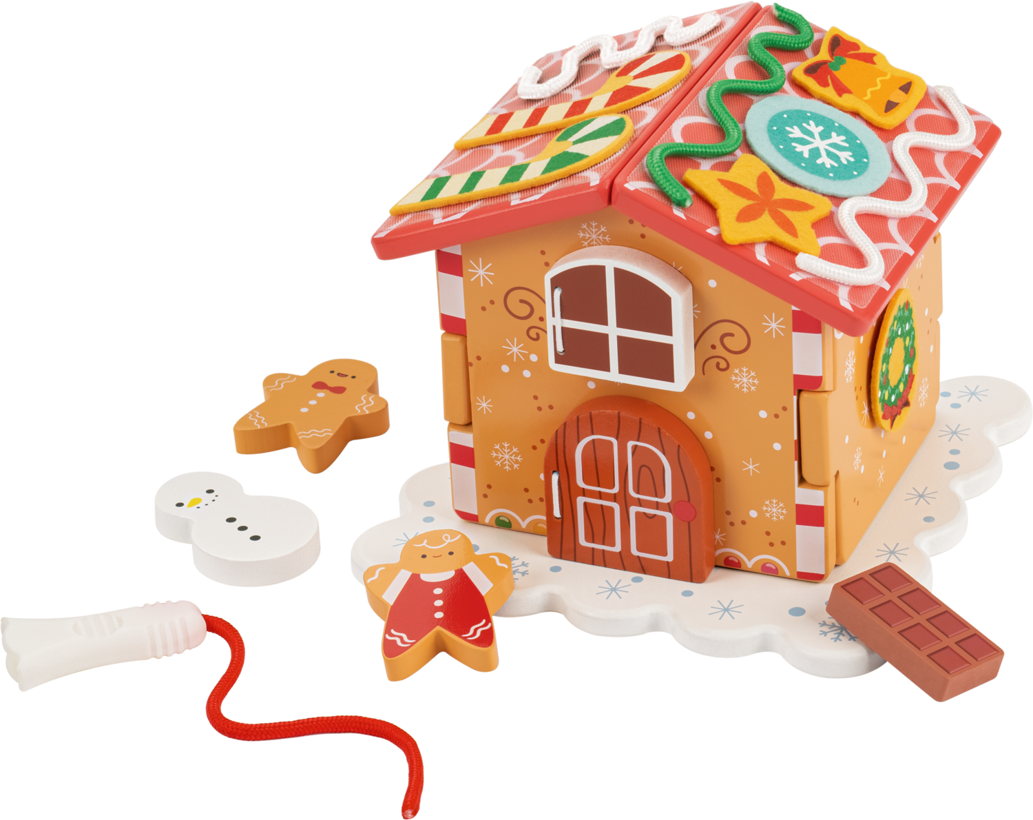 LUPILU Houten eetset, speelgoed eten (Peperkoekhuis)
