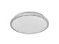 Ronde plafondlamp met witte diffuser en zilveren rand