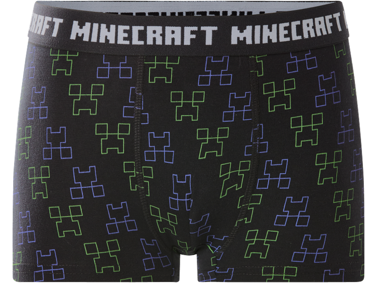 Zwarte boxershort met elastische tailleband en groene en blauwe motieven