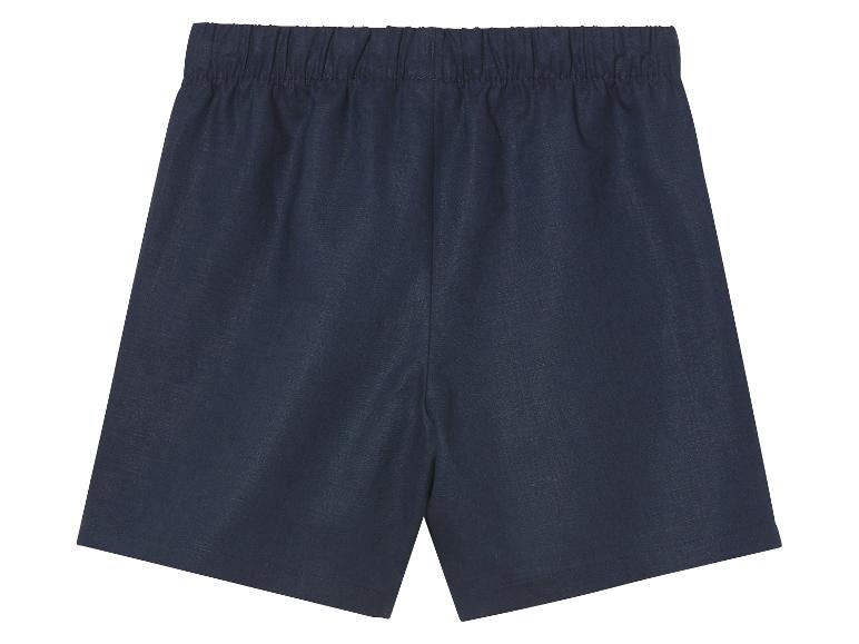 Donkerblauwe linnen shorts voor kinderen.